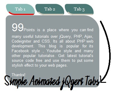 Create Animated Tabs using JQuery and CSS.