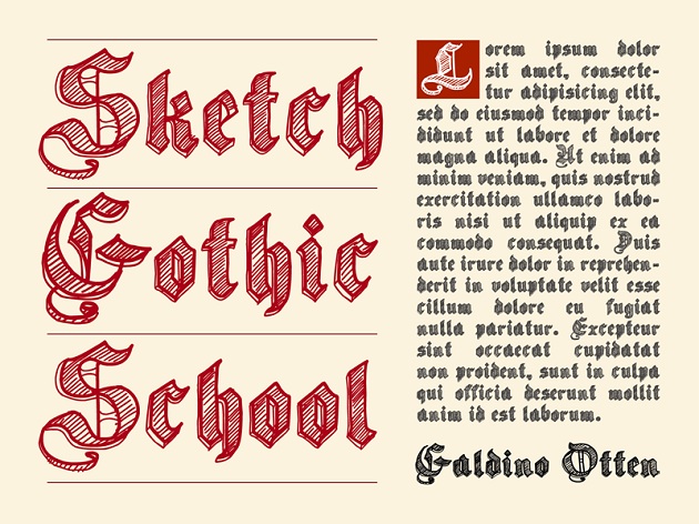 Sketch Gothic School Font