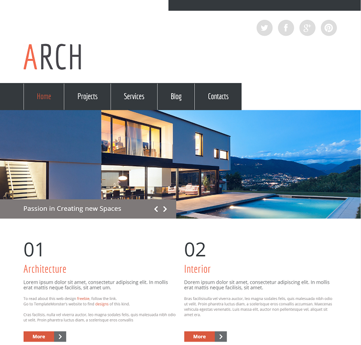 Architecture Resume website template, interactive resume websites