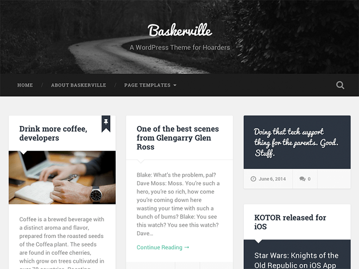 Baskerville WordPress Themes, free wordpress responsive themes