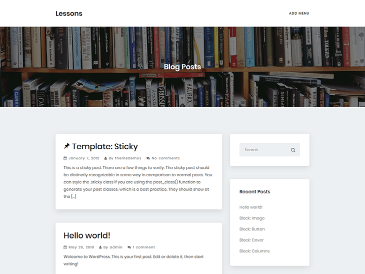 Lessons wordpress themes, wordpress templates for writers