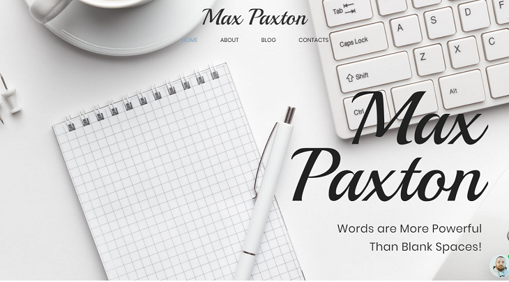 Max Paxton Lite wp themes, wordpress author theme