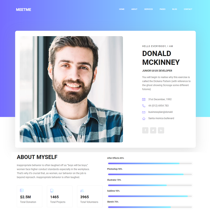 personal web page template