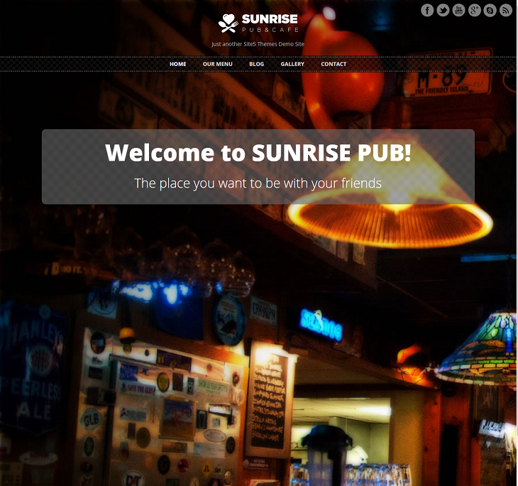 Sunrise Pub Resume website template, online resume website examples